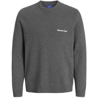 12284844-4865260 JACK & JONES Jornorrebro Light Knit Crew Neck Sn, ciemnoszary melanż, XS 12284844-4865260 JACK & JONES Jornorrebro Light Knit Crew Neck Sn, ciemnoszary melanż, XS