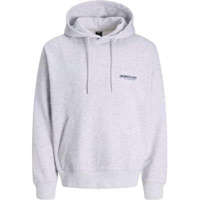 12273915-4711238 JACK & JONES Męska bluza z kapturem Jcounion Print Sweat Hood Noos, bia?y melan?, XXL 12273915-4711238 JACK & JONES Męska bluza z kapturem Jcounion Print Sweat Hood Noos, bia?y melan?, XXL