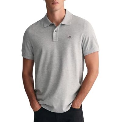 2210 GANT Reg Shield Ss Pique Polo Koszulka polo Mężczyźni,szary melanż,S 2210 GANT Reg Shield Ss Pique Polo Koszulka polo Mężczyźni,szary melanż,S
