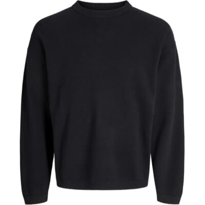 12283545-4828471 JACK & JONES Jcosignal Knit Crew Neck, czarny, L 12283545-4828471 JACK & JONES Jcosignal Knit Crew Neck, czarny, L