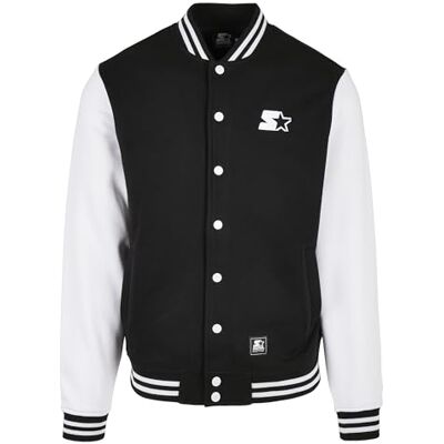 ST107 STARTER BLACK LABEL Męska kurtka polarowa Starter College, czarny/biały, M ST107 STARTER BLACK LABEL Męska kurtka polarowa Starter College, czarny/biały, M