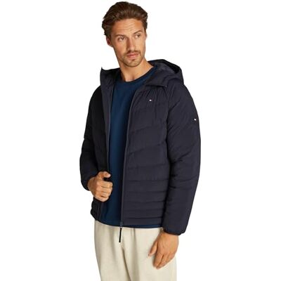 MW0MW37641 Tommy Hilfiger Męska kurtka z kapturem MIX QUILT Inne kurtki, niebieski, XXL, Niebieski (pustynne niebo), XXL MW0MW37641 Tommy Hilfiger Męska kurtka z kapturem MIX QUILT Inne kurtki, niebieski, XXL, Niebieski (pustynne niebo), XXL