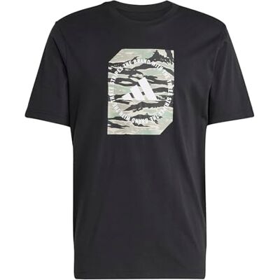 JI6764 adidas Męska koszulka z grafiką w kształcie moro, Czarny, M JI6764 adidas Męska koszulka z grafiką w kształcie moro, Czarny, M