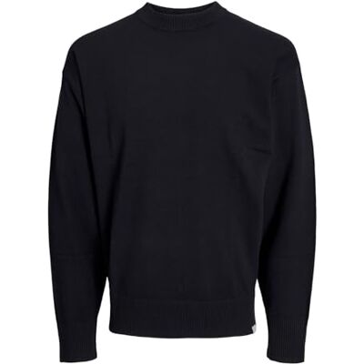 12251556 JACK & JONES JCOCOLLECTIVE Knit Crew Neck, czarny, XS 12251556 JACK & JONES JCOCOLLECTIVE Knit Crew Neck, czarny, XS