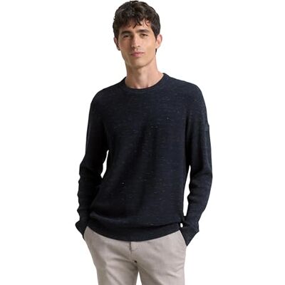 1048814 TOM TAILOR Sweter męski, 39290 – granatowy, wielokolorowy, Space Dye, XL 1048814 TOM TAILOR Sweter męski, 39290 – granatowy, wielokolorowy, Space Dye, XL