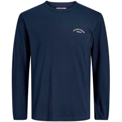 12288361-4896735 JACK & JONES Jjcollege koszulka z logo Ls Crew Neck, granatowy blezer, M 12288361-4896735 JACK & JONES Jjcollege koszulka z logo Ls Crew Neck, granatowy blezer, M