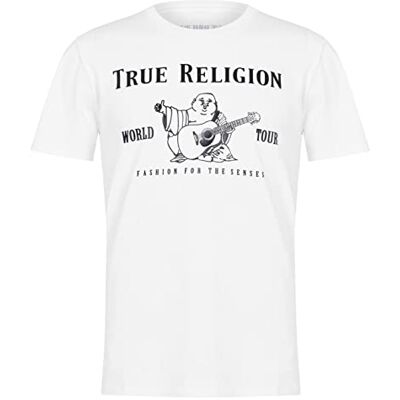 105487 True Religion Męska koszulka z krótkim rękawem metaliczna budda koszulka, optyczna biel, XXL 105487 True Religion Męska koszulka z krótkim rękawem metaliczna budda koszulka, optyczna biel, XXL