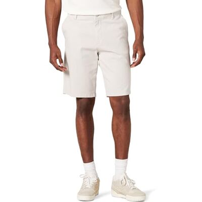 AEMN20273S24_Light Grey Amazon Essentials Męskie slim fit 28 cm płaskie przednie wygodne rozciągliwe chinosy szorty, kamień, 42 AEMN20273S24_Light Grey Amazon Essentials Męskie slim fit 28 cm płaskie przednie wygodne rozciągliwe chinosy szorty, kamień, 42
