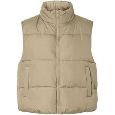 17159056-4803853 Pcbee New Short Puffer Vest Noos Bc, silver mink, M 17159056-4803853 Pcbee New Short Puffer Vest Noos Bc, silver mink, M
