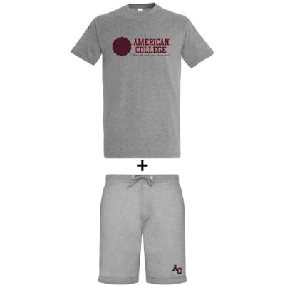 ACEN231 Gris Taille XL AMERICAN COLLEGE USA 2-częściowy zestaw koszul + szorty mieszane, Szary, TG ACEN231 Gris Taille XL AMERICAN COLLEGE USA 2-częściowy zestaw koszul + szorty mieszane, Szary, TG