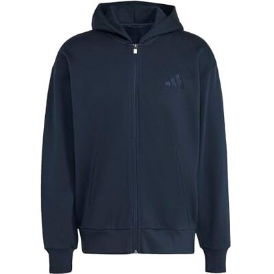 KC3162 adidas heren ALL SZN FLEECE FULL ZIP HOODIE, aurora ink, S KC3162 adidas heren ALL SZN FLEECE FULL ZIP HOODIE, aurora ink, S