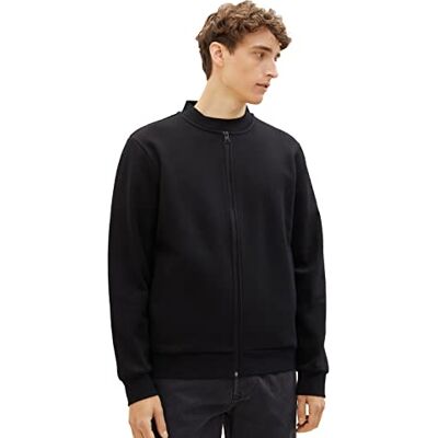 1038818 Męska kurtka typu bomber z dresu TOM TAILOR, 29999-Czarny, L 1038818 Męska kurtka typu bomber z dresu TOM TAILOR, 29999-Czarny, L