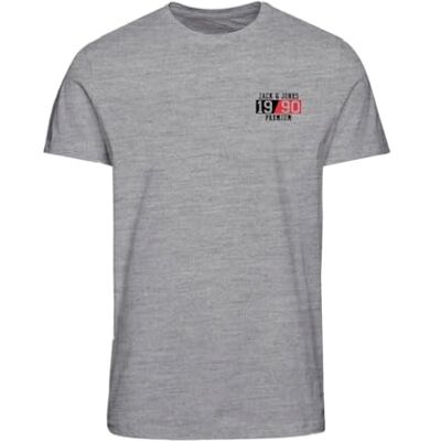 12264422 JACK & JONES T-shirt męski, jasnoszary melanżowy, M 12264422 JACK & JONES T-shirt męski, jasnoszary melanżowy, M