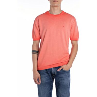 UK4718.000.G20785A Replay Męski sweter z krótkim rękawem regular fit, 542 pomarańczowy, XS UK4718.000.G20785A Replay Męski sweter z krótkim rękawem regular fit, 542 pomarańczowy, XS