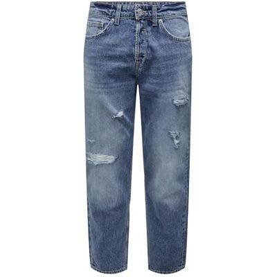 22024381 ONLY & SONS Spodnie męskie, niebieski (medium blue denim), 28W / 32L 22024381 ONLY & SONS Spodnie męskie, niebieski (medium blue denim), 28W / 32L