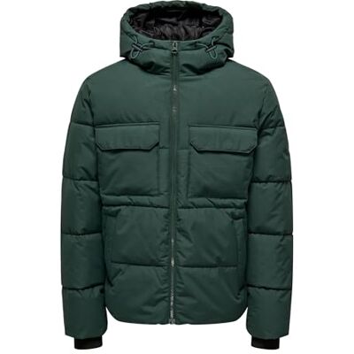 22029661 ONLY & SONS Onselijah Pckt. Hood Jacket OTW kurtka puchowa męska, Darkest Spruce, L 22029661 ONLY & SONS Onselijah Pckt. Hood Jacket OTW kurtka puchowa męska, Darkest Spruce, L