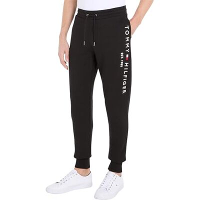 MW0MW08388 Tommy Hilfiger Męskie spodnie dresowe z logo Tommy'ego z bawełny, czarne (czarne), XXL, Czarny, XXL MW0MW08388 Tommy Hilfiger Męskie spodnie dresowe z logo Tommy'ego z bawełny, czarne (czarne), XXL, Czarny, XXL