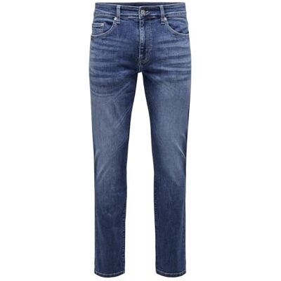 22026756-4277207 ONLY & SONS Onsloom dżinsy męskie slim fit, średnia talia, slim fit, niebieski (medium blue denim), 38W / 34L 22026756-4277207 ONLY & SONS Onsloom dżinsy męskie slim fit, średnia talia, slim fit, niebieski (medium blue denim), 38W / 34L
