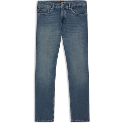 50524008 BOSS Męskie dżinsy Delaware BO Delaware niebieskie slim fit z wygodnego stretchu denimu, Medium Blue427., 34W / 30L 50524008 BOSS Męskie dżinsy Delaware BO Delaware niebieskie slim fit z wygodnego stretchu denimu, Medium Blue427., 34W / 30L