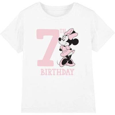 UKKT-65-DSNY10363G Minnie Mouse Koszulka dziewczęca na 7. urodziny, biała, 3-4 lata, biały, 3-4 lat UKKT-65-DSNY10363G Minnie Mouse Koszulka dziewczęca na 7. urodziny, biała, 3-4 lata, biały, 3-4 lat