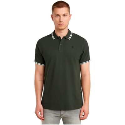 D17127 G-STAR RAW Dunda Slim Stripe Polo Ss koszulka polo męska, Szary (Asfalt -5864-995), M D17127 G-STAR RAW Dunda Slim Stripe Polo Ss koszulka polo męska, Szary (Asfalt -5864-995), M