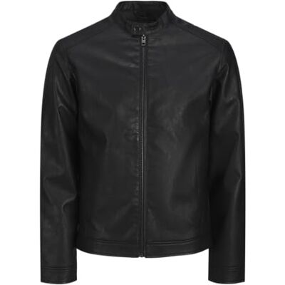 12264054-4590922 JJ REBEL Kurtka męska Jrebcaleb Pu Jacket Noos, Black, X_S, czarny, XS 12264054-4590922 JJ REBEL Kurtka męska Jrebcaleb Pu Jacket Noos, Black, X_S, czarny, XS