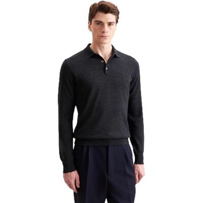 845577 Seidensticker Męska koszulka polo Regular Fit Soft Kołnierz polo 100% wełna, szary, S 845577 Seidensticker Męska koszulka polo Regular Fit Soft Kołnierz polo 100% wełna, szary, S