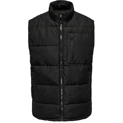 22024229 ONLY & SONS Onsjake Quilted Vest OTW męska pikowana kamizelka, czarny, S 22024229 ONLY & SONS Onsjake Quilted Vest OTW męska pikowana kamizelka, czarny, S