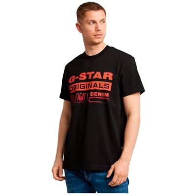 D25149 G-Star RAW Gradient Originals Regular Tee, Czarny (Dk Black -336-6484), XS D25149 G-Star RAW Gradient Originals Regular Tee, Czarny (Dk Black -336-6484), XS