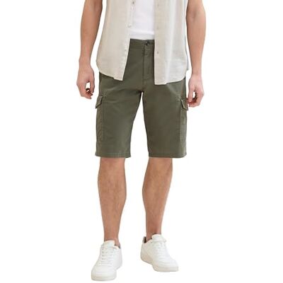 1040226 TOM TAILOR Męskie szorty bermudy, 34670 Olive Structure Print, 32 1040226 TOM TAILOR Męskie szorty bermudy, 34670 Olive Structure Print, 32