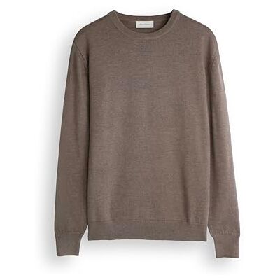FW23SIN12 Diana Studio, Sweter Okrągły Dekolt Beżowy Męski, 100% Wełna Merino, Jednolity kolor, Długie Rękawy, Rozmiar L, Regularne Fit, Beżowy/Taupe, L FW23SIN12 Diana Studio, Sweter Okrągły Dekolt Beżowy Męski, 100% Wełna Merino, Jednolity kolor, Długie Rękawy, Rozmiar L, Regularne Fit, Beżowy/Taupe, L