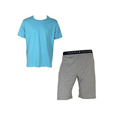 2S87905394-429 Tommy Hilfiger Męska dwuczęściowa piżama, Niebieski (River Blue/Grey Heather Bc05 429), XL 2S87905394-429 Tommy Hilfiger Męska dwuczęściowa piżama, Niebieski (River Blue/Grey Heather Bc05 429), XL