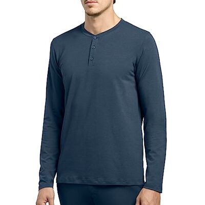 WA0033200006 Womo Homewear Serafino Niebieski Długi Rękaw, niebieski, S-XXL WA0033200006 Womo Homewear Serafino Niebieski Długi Rękaw, niebieski, S-XXL