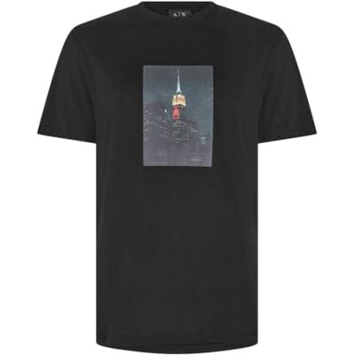 XM002214 Armani Exchange Men's One Block Up Front Logo with Rubbed Photo Print T-Shirt, Black, L XM002214 Armani Exchange Men's One Block Up Front Logo with Rubbed Photo Print T-Shirt, Black, L