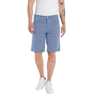M1072 .000.8488760 Replay Męskie szorty jeansowe Straight Fit Grover, 277 Blue Denim, 27W M1072 .000.8488760 Replay Męskie szorty jeansowe Straight Fit Grover, 277 Blue Denim, 27W