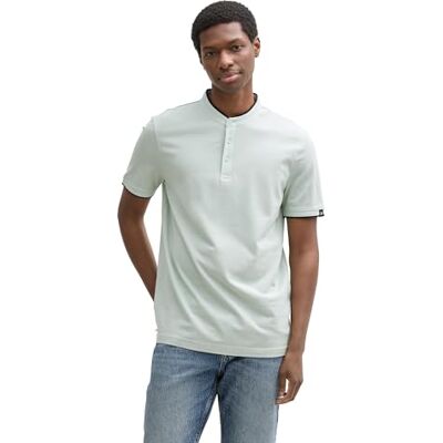 1046283 TOM TAILOR Denim Męska koszulka polo ze stójką, 38111 Fresh Green White Two Tone, XXL 1046283 TOM TAILOR Denim Męska koszulka polo ze stójką, 38111 Fresh Green White Two Tone, XXL