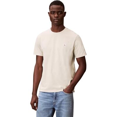 LV04RC272G Calvin Klein Męska koszulka Ss Badge 30S Jersey Classic Tee Tees, biała, S LV04RC272G Calvin Klein Męska koszulka Ss Badge 30S Jersey Classic Tee Tees, biała, S