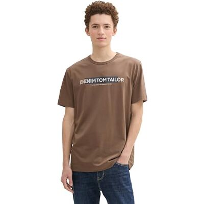 1044755 TOM TAILOR Denim T-shirt męski, 14525 – czekoladowy brąz, beżowy, XS 1044755 TOM TAILOR Denim T-shirt męski, 14525 – czekoladowy brąz, beżowy, XS