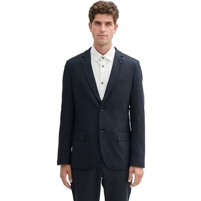 1044113 TOM TAILOR Męska marynarka Dobby z zawartością stretchu, 36780 Navy Blue Structure, 56 1044113 TOM TAILOR Męska marynarka Dobby z zawartością stretchu, 36780 Navy Blue Structure, 56
