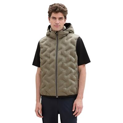 1041313 TOM TAILOR Męska kamizelka hybrydowa z kapturem, 32097 Smokey Olive Green, XXL 1041313 TOM TAILOR Męska kamizelka hybrydowa z kapturem, 32097 Smokey Olive Green, XXL