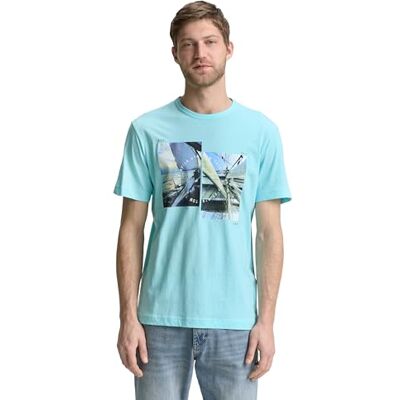 1046791 TOM TAILOR T-shirt męski, 34921 Karaibski Turquoise, XS 1046791 TOM TAILOR T-shirt męski, 34921 Karaibski Turquoise, XS