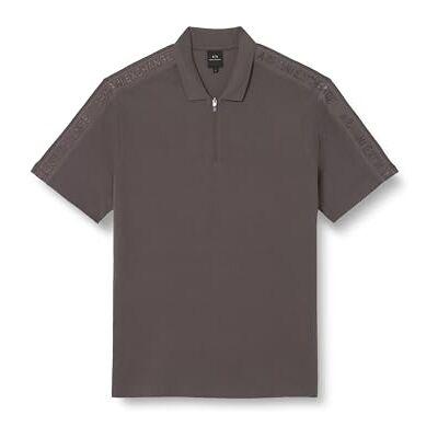 6DZFLCZJM5Z19AA Armani Exchange Męska koszulka polo Ax Stacked Logo Cotton Piquet Zip Up, Wieża Eiffla, S 6DZFLCZJM5Z19AA Armani Exchange Męska koszulka polo Ax Stacked Logo Cotton Piquet Zip Up, Wieża Eiffla, S