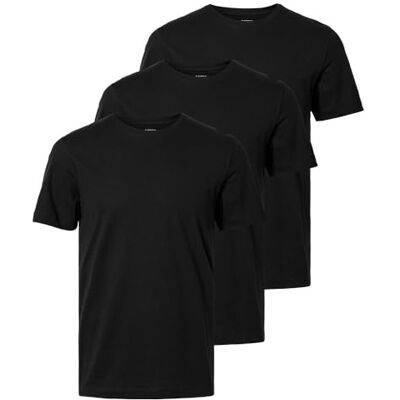 16094134_Black SELECTED HOMME T-shirt męski, 3-pak, bawełna, czarny, XXL 16094134_Black SELECTED HOMME T-shirt męski, 3-pak, bawełna, czarny, XXL