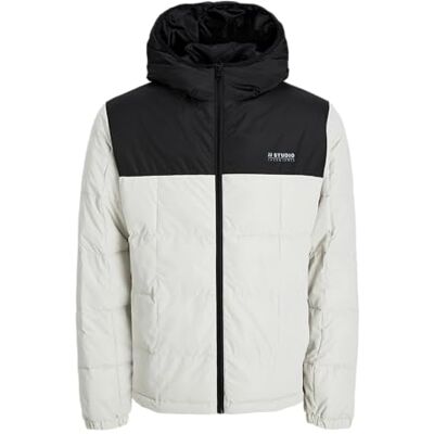 12264976-4605526 JACK&JONES PLUS Jjben Square Hood Jacket Pls kurtka męska, Moonbeam/Szczegóły: blokowanie, 3XL 12264976-4605526 JACK&JONES PLUS Jjben Square Hood Jacket Pls kurtka męska, Moonbeam/Szczegóły: blokowanie, 3XL