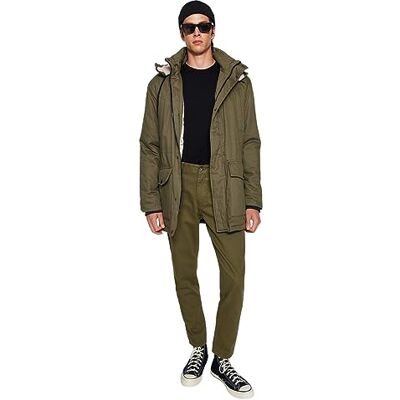 TMNAW24MO00009 Trendyol Męska kurtka z kapturem, regularny krój, khaki, L, Khaki, L TMNAW24MO00009 Trendyol Męska kurtka z kapturem, regularny krój, khaki, L, Khaki, L