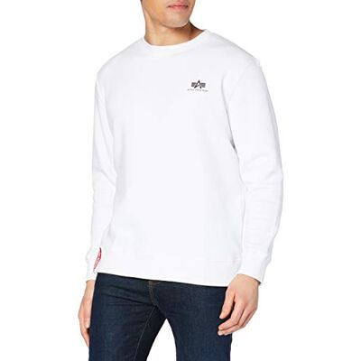 188307-09 Alpha Industries Basic Sweater Small Logo Bluza dla mężczyzn White 188307-09 Alpha Industries Basic Sweater Small Logo Bluza dla mężczyzn White