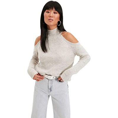 TWOAW20XS0006 Trendyol Sweter akrylowy Szary Regularny S Szary, Szary TWOAW20XS0006 Trendyol Sweter akrylowy Szary Regularny S Szary, Szary