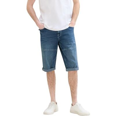 1040180 TOM TAILOR Męskie szorty Morris Fit Overknee, 10118 Used Light Stone Blue Denim, 29 1040180 TOM TAILOR Męskie szorty Morris Fit Overknee, 10118 Used Light Stone Blue Denim, 29