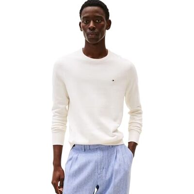 MW0MW39999 Tommy Hilfiger Sweter męski, Żółty (płatek kości słoniowej), S MW0MW39999 Tommy Hilfiger Sweter męski, Żółty (płatek kości słoniowej), S