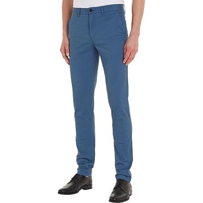 MW0MW26619 Tommy Hilfiger Bleecker Chino 1985 bawełna Pima Spodnie tkane Mężczyźni , Blue Coast , 38W / 34L MW0MW26619 Tommy Hilfiger Bleecker Chino 1985 bawełna Pima Spodnie tkane Mężczyźni , Blue Coast , 38W / 34L